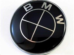 Эмблема БМВ черно-черная (64 мм), на двустороннем скотче - фото 18813