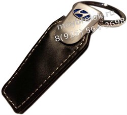 Брелок Хендэ для ключей кожаный (q-type), выпуклая эмблема - фото 21324