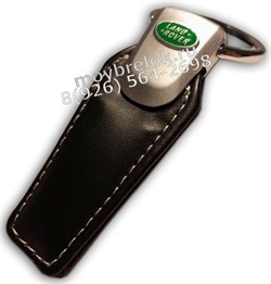 Брелок Лэнд Ровер для ключей кожаный (q-type), выпуклая эмблема - фото 21418