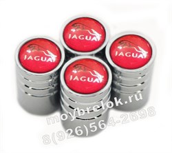Колпачки на ниппель Ягуар (красн, цилиндр) комплект 4шт - фото 21684
