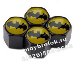 Колпачки на ниппель Бэтмен (шестигр. черн) комплект 4шт - фото 21890
