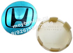 Колпачки в диск Хонда (69/65 мм) эмблема плоская с ободом / (кат.44732-SX0-J0101) - фото 22330