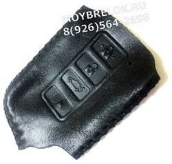 Чехол для смарт ключа Лексус (4 кноп) мягкая натуральная кожа, черный - фото 22984
