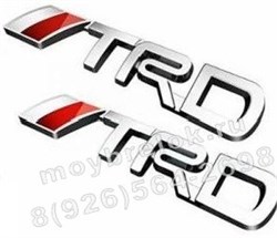 Эмблема Тойота TRD 145x23 мм багажник, хром - фото 23106