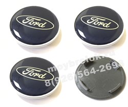 Колпачки в диск Форд 64/53 мм синие - фото 23109
