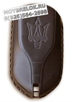 Чехол для смарт ключа Мазерати мягкая натуральная кожа, коричневый - фото 23119