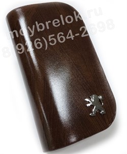 Ключница Пежо коричневая на молнии - фото 23534