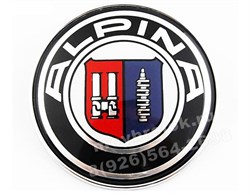 Наклейка БМВ Alpina (78 мм) на капот / багажник - фото 23614
