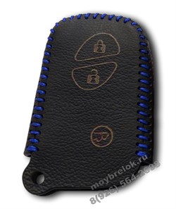 Чехол для смарт ключа Лексус кожаный 3 кнопки, IS серия, синий - фото 24440