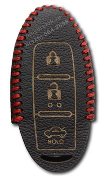 Чехол для смарт ключа Инфинити кожаный 3 кнопки, красный - фото 24465