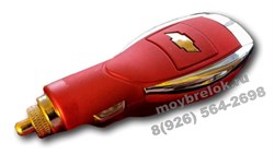 Зарядка Шевроле в прикуриватель USB, красная - фото 24630