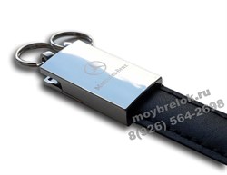 Брелок Мерседес для ключей кожаный черный - фото 24640