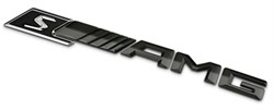 Эмблема Мерседес AMG на багажник серебристо-черная - фото 24903