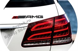 Эмблема Мерседес AMG на багажник красно-черная - фото 24904