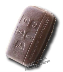 Чехол для смарт ключа Рэнж Ровер мягкая натуральная кожа, коричневый - фото 25121