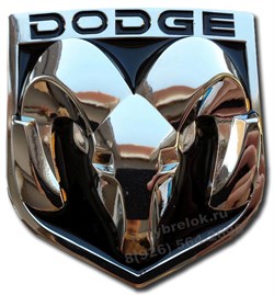 Эмблема Додж 85x80 мм (металл, хром) капот / багажник - фото 25602