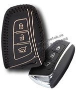 Чехол для смарт ключа Киа кожаный 3 кнопки, ix45 серия, черный