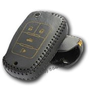 Чехол на выкидной ключ Шевроле кожаный 4 кнопки, черный