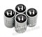 Колпачки на ниппель Хонда (черн.фон, цилиндр) комплект 4шт - фото 21668